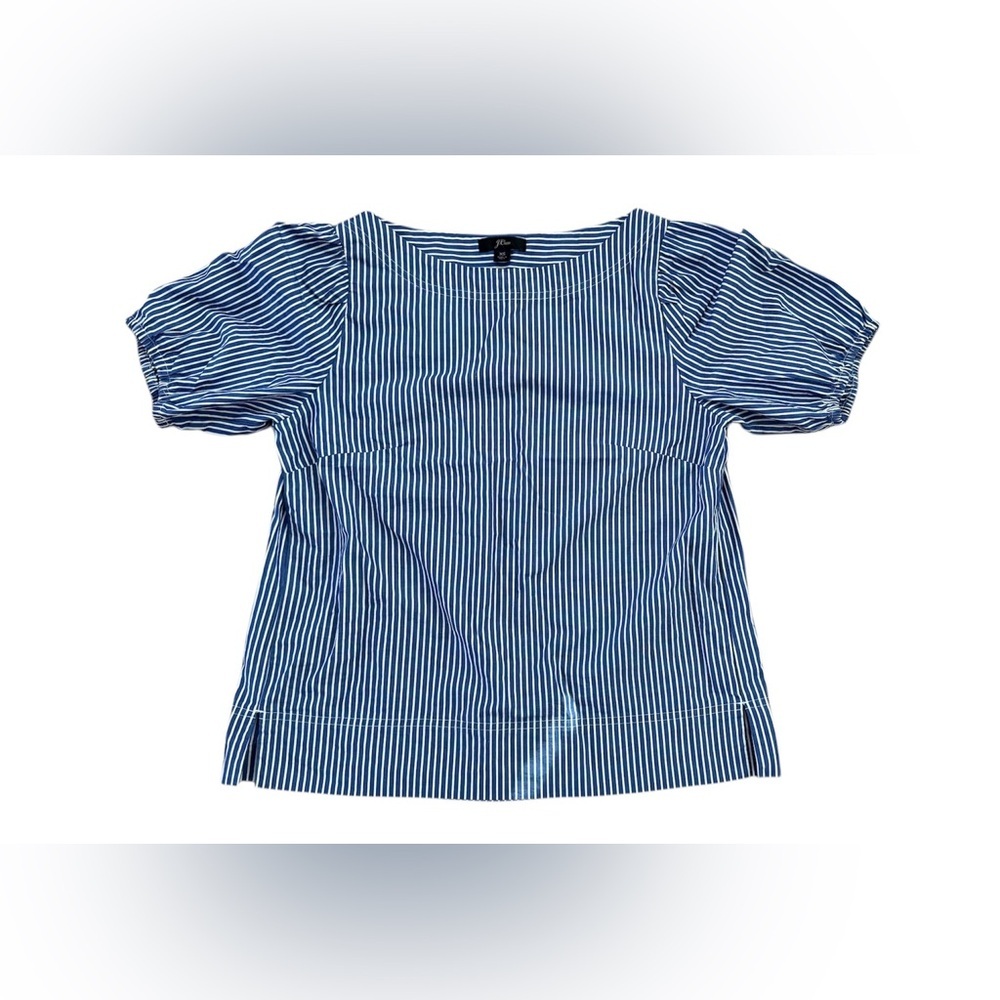 J. Crew Navy and White Striped Blouse
